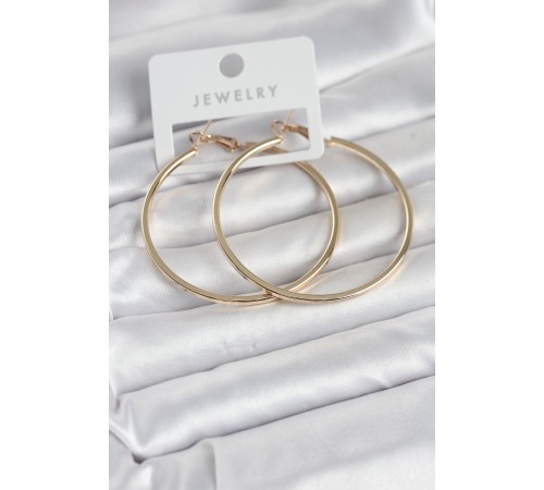 Gold Renk Pirinç Köşeli Kenar Halka 54 mm Kadın Küpe - TJ-BKP11767