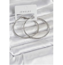 Gümüş Renk Pirinç Köşeli Kenar Halka 54 mm Kadın Küpe - TJ-BKP11768