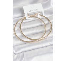 Gold Renk Pirinç Köşeli Kenar Halka 72 mm Kadın Küpe - TJ-BKP11769