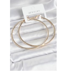 Gold Renk Pirinç Köşeli Kenar Halka 72 mm Kadın Küpe - TJ-BKP11769