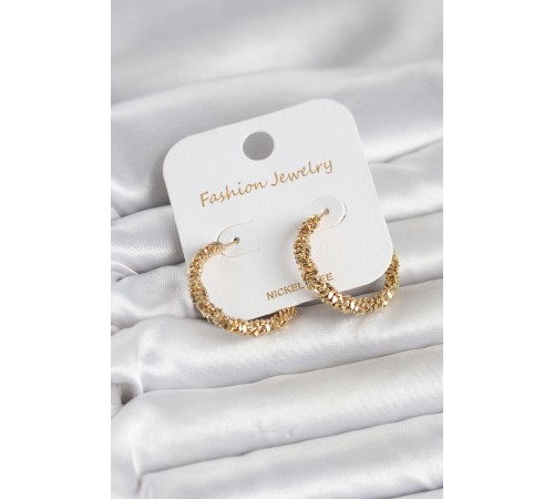 Gold Renk Pirinç Tırtık Model Kadın Küpe - TJ-BKP11771