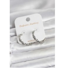 Gümüş Renk Pirinç Tırtık Model Kadın Küpe - TJ-BKP11772