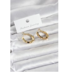Gold Renk Kare Halka Model Kadın Küpe - TJ-BKP11773