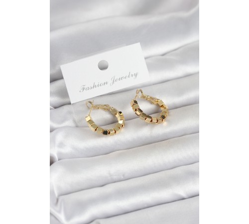 Gold Renk Kare Halka Model Kadın Küpe - TJ-BKP11773
