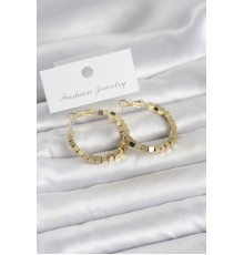 Pirinç Gold Renk Kare Halka Model Kadın Küpe - TJ-BKP11774