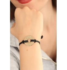 COOL (Havalı) Siyah Deri İpli Unisex Mood Bileklik - TJ-BB1984
