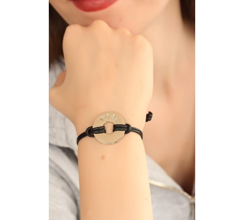 COOL (Havalı) Siyah Deri İpli Unisex Mood Bileklik - TJ-BB1984