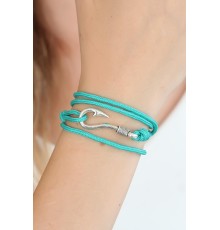 Turkuaz Renk Gümüş Metal Kancalı Bayan Çoklu Bileklik - TJ-BB2370-KS