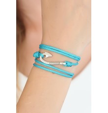 Mavi Renk Gümüş Metal Kancalı Bayan Çoklu Bileklik - TJ-BB2377-KS