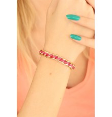 Gold Zincirli Pembe İpli Bayan Bileklik - TJ-BB2561-KS