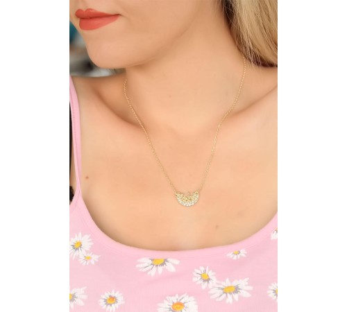 Zirkon Taşlı Bayan Kolye - TJ-BKO4623-KS
