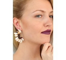 Midye Kabuk Tasarım Bayan Küpe - TJ-BKP4803-KS