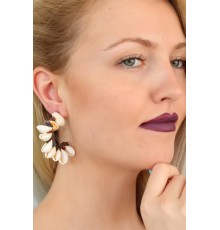 Midye Kabuk Tasarım Bayan Küpe - TJ-BKP4803-KS