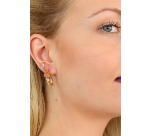 Yılan Tasarım Bayan Küpe - TJ-BKP4810-KS