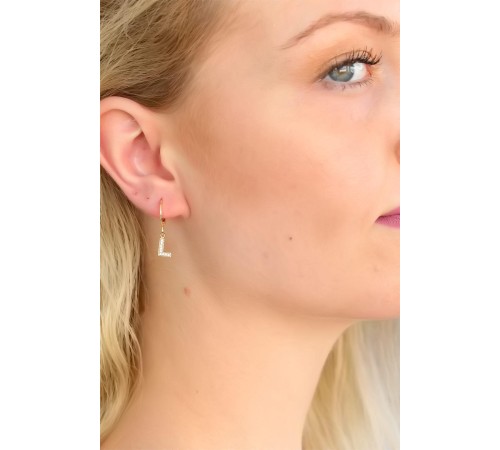 L Harf Bayan Küpe - TJ-BKP4850-KS