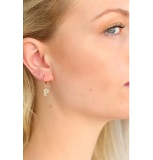 P Harf Bayan Küpe - TJ-BKP4855-KS