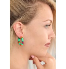 Yeşil Renk Taşlı Bayan Küpe - TJ-BKP4930-KS