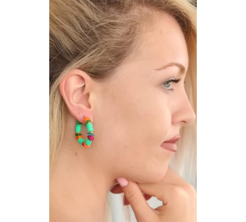 Yeşil Renk Taşlı Bayan Küpe - TJ-BKP4930-KS