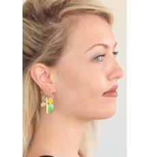 Ananaslı Üçlü Küpe Seti - TJ-BKP4941-KS