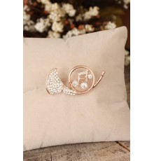 Zirkon Taşlı Saksafon Figürlü Broş - TJ-BRS261