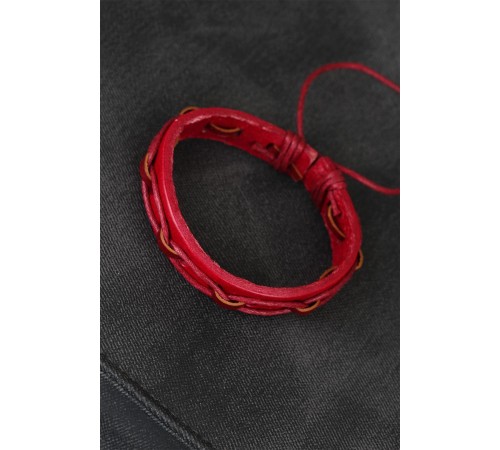 Kırmızı Renk İpli Yeni Sezon Deri Erkek Bileklik - TJ-EB1873