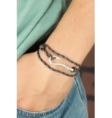 Çizgi Desenli Metal Kancalı Erkek Bileklik - TJ-EB2239-KS