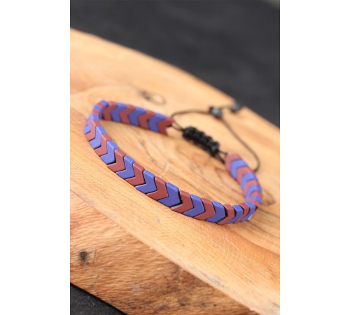 Mor Taşlı Erkek Bileklik - TJ-EB2752-KS