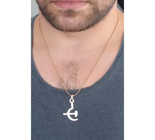 Rose Renk Metal Orak ve Balta Figürlü Erkek Kolye - TJ-ERK349