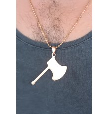 Rose Renk Metal Balta Figürlü Erkek Kolye - TJ-ERK352