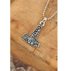 Gümüş Renk Metal Aksesuarlı Top Zincirli Erkek Kolye - TJ-ERK525-KS