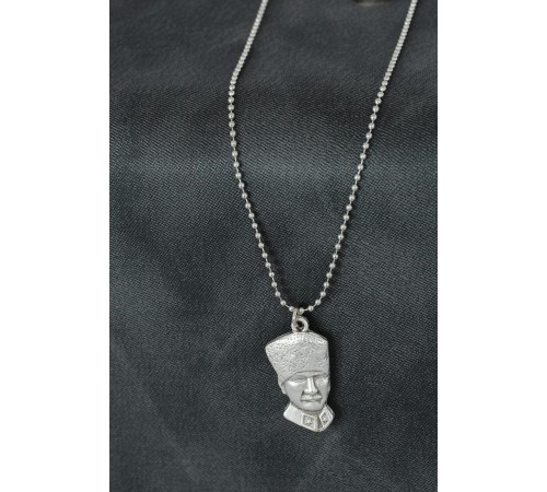 Atatürk Figürlü Metal Erkek Kolye - TJ-ERK945-KS