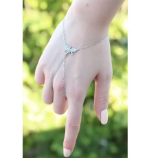 Yusufçuk Figürlü Zirkon Taşlı Silver Renk Şahmeran Bileklik - TJ-SN479-KS