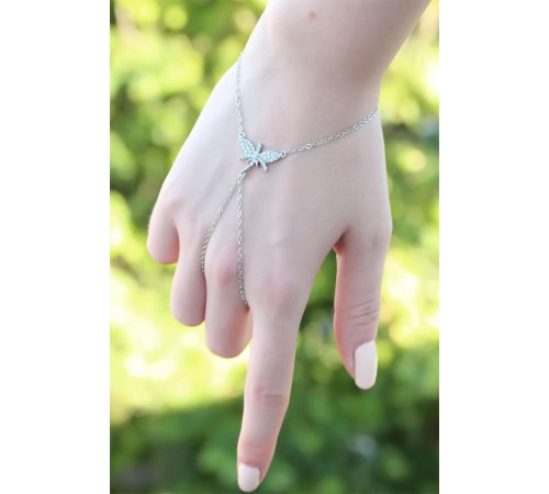 Yusufçuk Figürlü Zirkon Taşlı Silver Renk Şahmeran Bileklik - TJ-SN479-KS