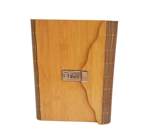 Ahşap Kapaklı Küçük Boy Şifreli Defter