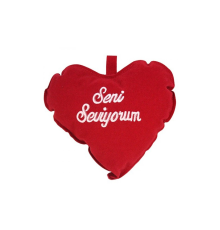 Seni Seviyorum Yazılı Mini Kalp Yastık