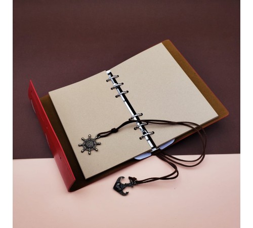 Deri Pusula Tasarımlı Defter