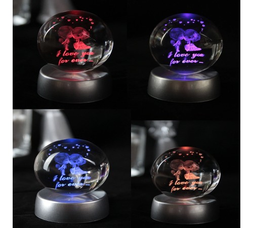 Mutlu Çiftler Tasarımlı Renk Değiştiren Cam Küre