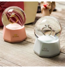 Tektaş Yüzük Temalı Işıklı Küçük Boy Kar Küresi Mavi