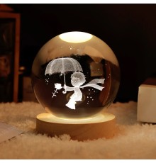 Usbli Tasarım Işıklı Cam Küre Şemsiyeli Çocuk