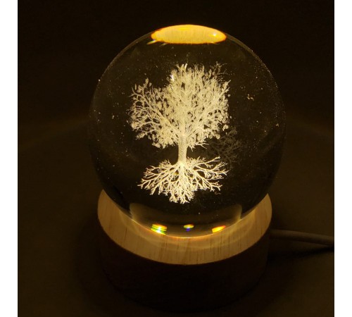 Hayat Ağaçı Işıklı Cam Küre
