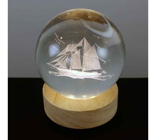 Gemi Motifli Usb li Cam Küre