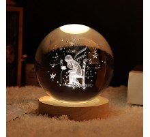 Ahşap Altlıklı Usbli Gece Lambası Küçük Prens Gün Işığı