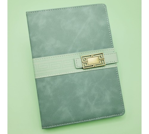 Deri Kapaklı Çizgili Not Defteri Açık Yeşil