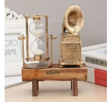 Nostaljik Gramafon Tasarımlı Kum Saati