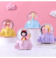 Sevimli Prenses Tasarımlı Işıklı Mini Kar Küresi