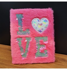 Love Tasarımlı Peluş Defter