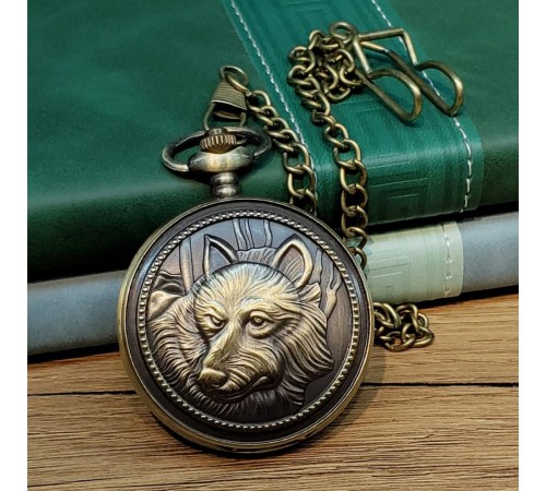 BozKurt Motifli Antika Köstekli Saat