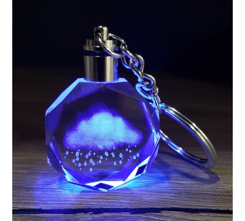 Yağmur Bulutu Tasarımlı Renk Değiştiren Anahtarlık