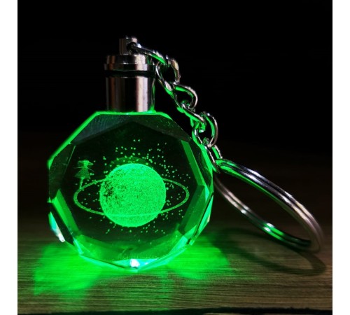 Satürnlü Kız Tasarımlı Renk Değiştiren Anahtarlık