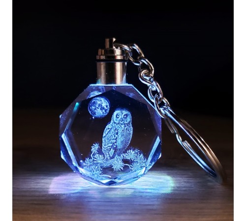 Baykuş Tasarımlı Işıklı Anahtarlık